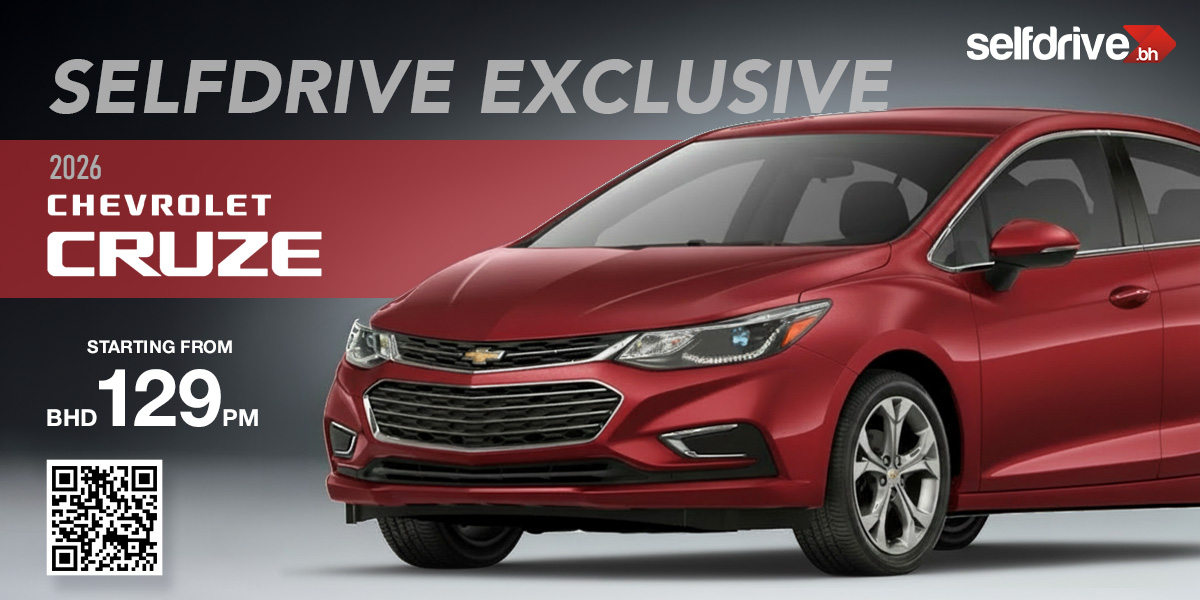 SelfDrive Bahrain exclusive: Red 2026 Chevrolet Cruze sedan,